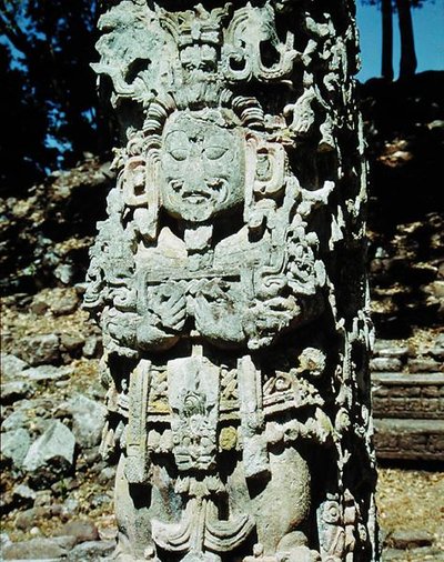 Estela, del Gran Patio de las Estelas, c. AD 736 de Mayan